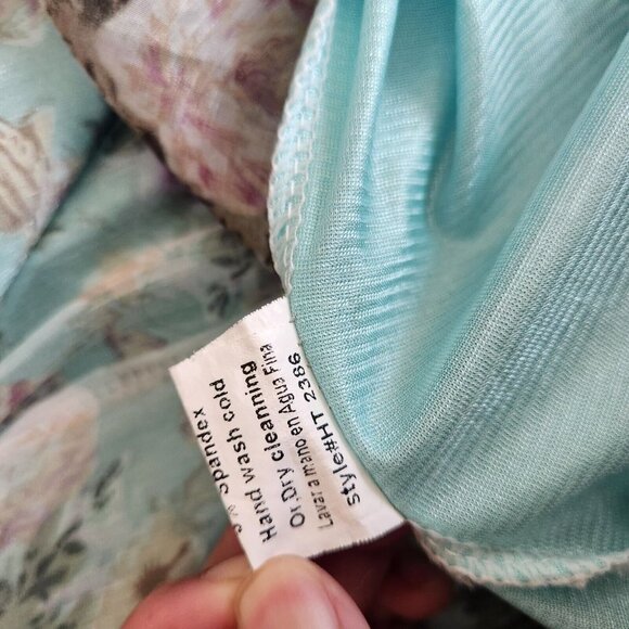 Floral Sheer Bell Sleeve Pleated Blouse Rose Pastel fairy‎ Small Romantic - Picture 14 of 16